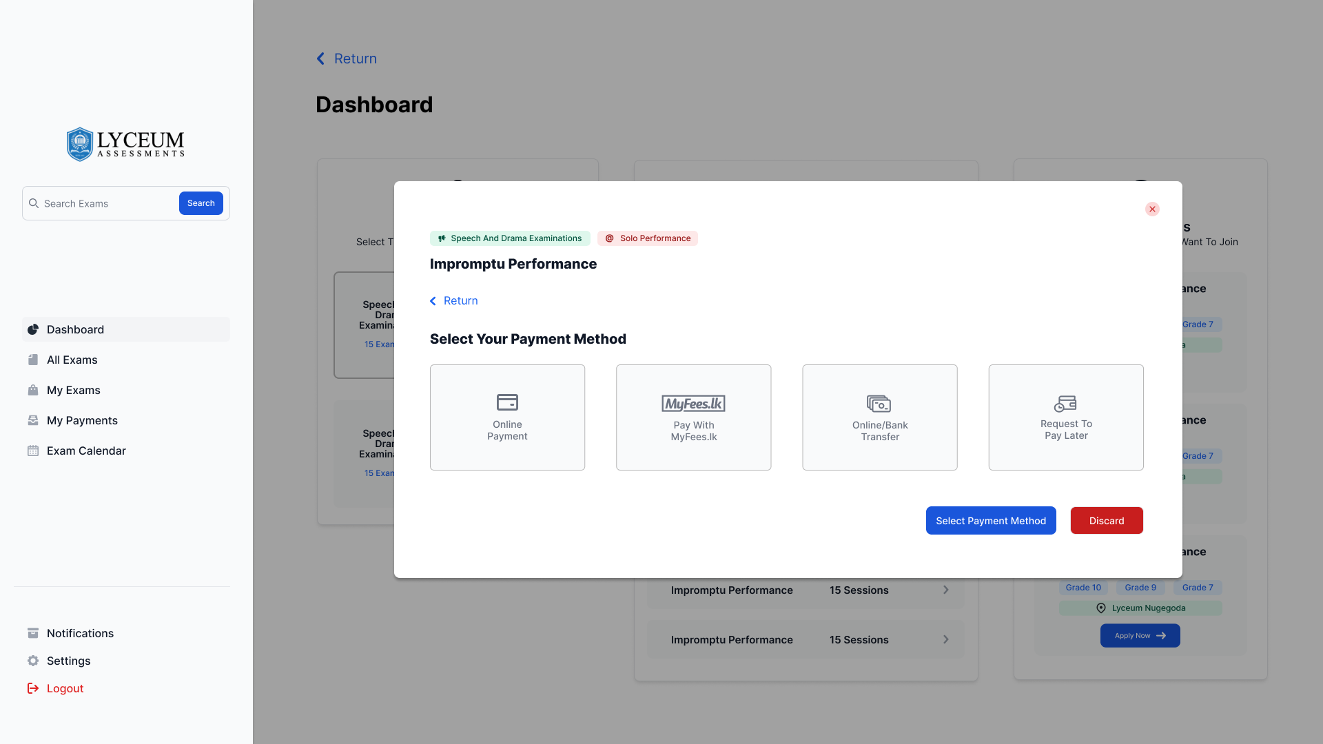Select Payment Method